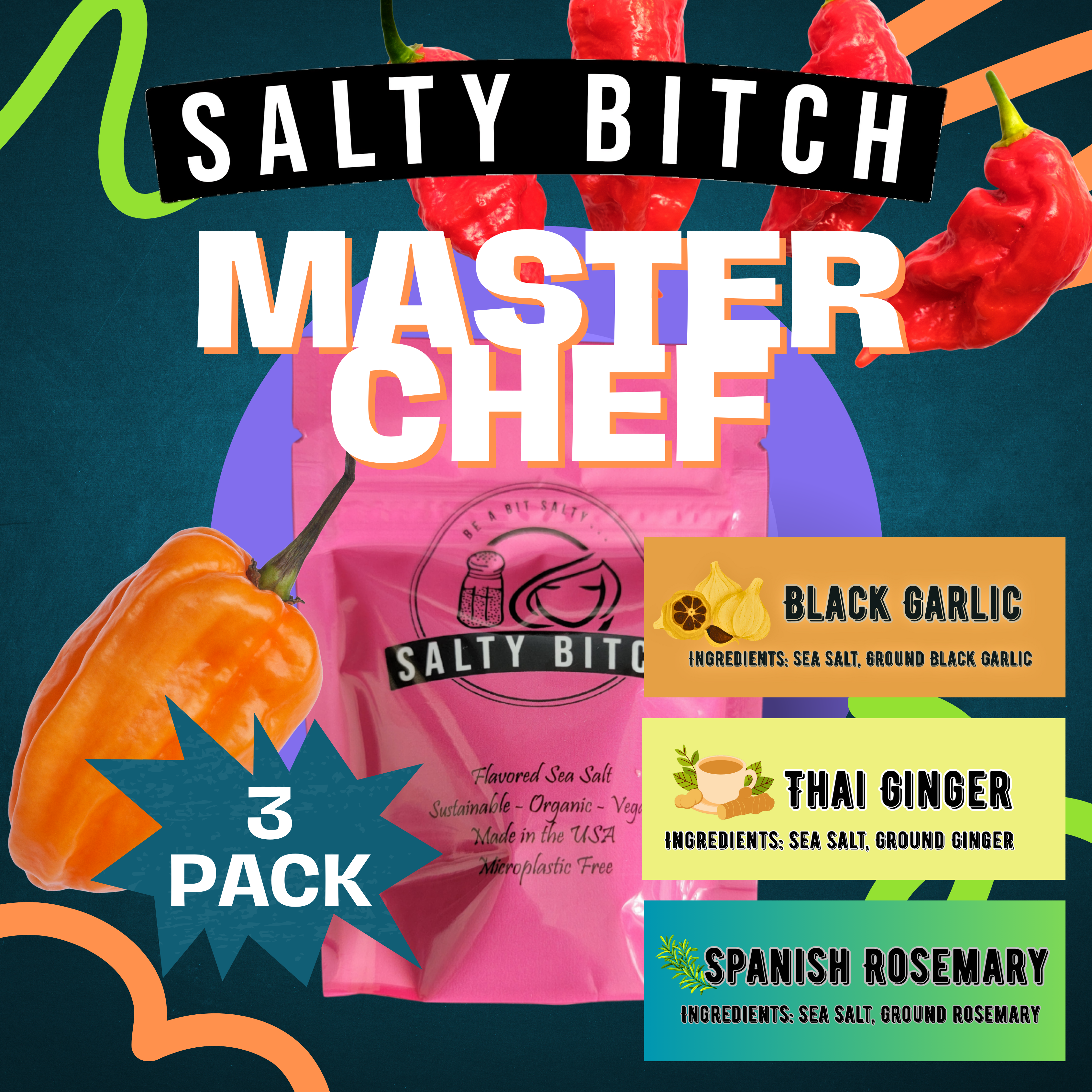 Master Chef 3PK - Flavored Sea Salt 3PK – Salty Bitch